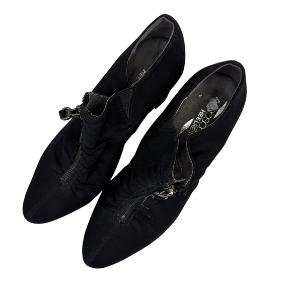 Aerosoles Black Heeled Ankle Boots Zip Up Pointed Toe Women's Size 8 - Picture 1 of 8